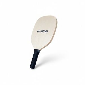 ALLSPORT HEALTH AND FITNESS WHITE WOOD LOGO pickleball Paddle gently used gear